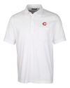 Cincinnati Reds Cutter & Buck Advantage Tri-Blend Jersey Mens Big and Tall Pocket Polo White Mannequin Thumbnail Image