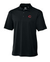 Cincinnati Reds Cutter & Buck CB Drytec Genre Textured Solid Mens Big and Tall Polo Black Mannequin Thumbnail Image