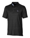 Colorado Rockies Cutter & Buck Pike Micro Floral Print Stretch Mens Polo Black Mannequin Thumbnail Image