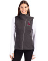 Los Angeles Angels Cutter & Buck Mainsail Sweater Knit Womens Asymmetrical Vest Charcoal Heather Front Thumbnail Image