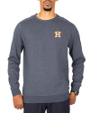 Houston Astros Cutter & Buck Saturday Cotton Blend Mens Crew Neck Sweatshirt Navy Blue Heather Front Thumbnail Image