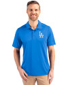 Los Angeles Dodgers Cutter & Buck Prospect Eco Textured Stretch Recycled Mens Short Sleeve Polo Digital Front Thumbnail Image