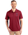 Los Angeles Angels Cutter & Buck Prospect Eco Textured Stretch Recycled Mens Short Sleeve Polo Chutney Front Thumbnail Image