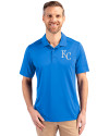 Kansas City Royals Cutter & Buck Prospect Eco Textured Stretch Recycled Mens Short Sleeve Polo Digital Front Thumbnail Image