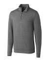 Colorado Rockies Cutter & Buck Shoreline Heathered Quarter Zip Mens Pullover Charcoal Heather Mannequin Thumbnail Image