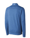 Los Angeles Dodgers Cutter & Buck Shoreline Heathered Quarter Zip Mens Pullover Tour Blue Heather Mannequin Back Thumbnail Image