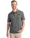 Milwaukee Brewers Cutter & Buck Advantage Eco Tri-Blend Pique Mens Polo Elemental Grey Front Thumbnail Image