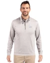 Los Angeles Dodgers Cutter & Buck Stealth Heathered Quarter Zip Mens Pullover Polished Medium Gray Front Thumbnail Image