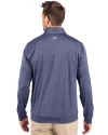 Houston Astros Cutter & Buck Stealth Heathered Quarter Zip Mens Pullover Liberty Navy Back Thumbnail Image