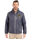 Milwaukee Brewers Cutter & Buck Rainier PrimaLoft® Mens Eco Insulated Full Zip Puffer Jacket Anthracite Melange Front Thumbnail Image