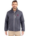 Los Angeles Angels Cutter & Buck Rainier PrimaLoft® Mens Eco Insulated Full Zip Puffer Jacket Anthracite Melange Front Thumbnail Image