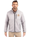 Houston Astros Cutter & Buck Rainier PrimaLoft® Mens Eco Insulated Full Zip Puffer Jacket Polished Medium Gray Front Thumbnail Image