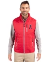 Los Angeles Angels Cutter & Buck Rainier PrimaLoft® Mens Eco Insulated Full Zip Puffer Vest Red Front Thumbnail Image