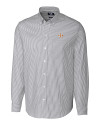 Houston Astros Cutter & Buck Stretch Oxford Stripe Mens Long Sleeve Dress Shirt Charcoal Mannequin Thumbnail Image