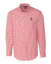 Los Angeles Angels Cutter & Buck Easy Care Stretch Gingham Mens Long Sleeve Dress Shirt Cardinal Red Mannequin Thumbnail Image