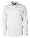 Los Angeles Dodgers Cutter & Buck Versatech Tattersall Stretch Mens Long Sleeve Dress Shirt Charcoal Mannequin Thumbnail Image