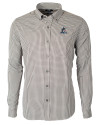 Miami Marlins Cutter & Buck Versatech Multi Check Stretch Mens Long Sleeve Dress Shirt Black Mannequin Thumbnail Image