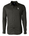 Los Angeles Dodgers Cutter & Buck Versatech Geo Dobby Stretch Mens Long Sleeve Dress Shirt Black Mannequin Thumbnail Image