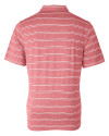 Los Angeles Angels Cutter & Buck Forge Epic Confidence Recycled Heathered Stripe Stretch Mens Polo Cardinal Red Mannequin Back Thumbnail Image