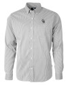 Colorado Rockies Cutter & Buck Versatech Pinstripe Stretch Mens Long Sleeve Dress Shirt Black Mannequin Thumbnail Image