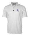 Kansas City Royals Cutter & Buck Pike Double Dot Print Stretch Mens Polo Charcoal Mannequin Thumbnail Image