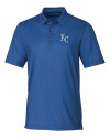 Kansas City Royals Cutter & Buck Pike Double Dot Print Stretch Mens Polo Indigo Mannequin Thumbnail Image