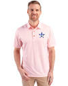Houston Astros Cutter & Buck Pike Double Dot Print Stretch Mens Polo College Orange Front Thumbnail Image