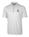 Miami Marlins Cutter & Buck Pike Double Dot Print Stretch Mens Polo Charcoal Mannequin Thumbnail Image