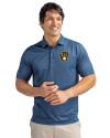 Milwaukee Brewers Cutter & Buck Pike Double Dot Print Stretch Mens Polo Liberty Navy Front Thumbnail Image