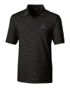 Miami Marlins Cutter & Buck Forge Pencil Stripe Stretch Mens Polo Black Mannequin Thumbnail Image