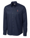 Los Angeles Angels Cutter & Buck Epic Easy Care Nailshead Mens Long Sleeve Dress Shirt Navy Blue Mannequin Thumbnail Image