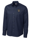 Milwaukee Brewers Cutter & Buck Epic Easy Care Nailshead Mens Long Sleeve Dress Shirt Navy Blue Mannequin Thumbnail Image