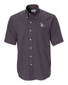 Los Angeles Dodgers Cutter & Buck Epic Easy Care Nailshead Mens Short Sleeve Dress Shirt Black Mannequin Thumbnail Image