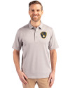 Milwaukee Brewers Cutter & Buck Forge Heathered Stretch Mens Polo Polished Heather Front Thumbnail Image