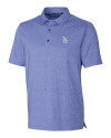 Los Angeles Dodgers Cutter & Buck Forge Heathered Stretch Mens Polo Tour Blue Heather Mannequin Thumbnail Image