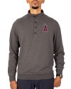 Los Angeles Angels Cutter & Buck Saturday Cotton Blend Mens Mock Pullover Sweatshirt Charcoal Heather Front Thumbnail Image