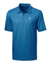 New York Yankees Cutter & Buck Pike Mini Pennant Print Stretch Mens Big and Tall Polo Liberty Navy Mannequin Thumbnail Image