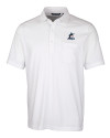 Miami Marlins Cutter & Buck Advantage Tri-Blend Jersey Mens Big and Tall Pocket Polo White Mannequin Thumbnail Image