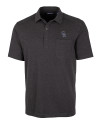 Colorado Rockies Cutter & Buck Advantage Tri-Blend Jersey Mens Big and Tall Pocket Polo Black Heather Mannequin Thumbnail Image