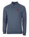 Philadelphia Phillies Cutter & Buck Saturday Cotton Blend Mens Big and Tall  Mock Pullover Sweatshirt Navy Blue Heather Mannequin Thumbnail Image