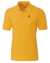 Pittsburgh Pirates Cutter & Buck Advantage Eco Tri-Blend Pique Mens Big and Tall Polo College Gold Mannequin Thumbnail Image