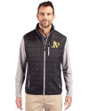 Athletics Cutter & Buck Rainier PrimaLoft® Mens Big and Tall Eco Insulated Full Zip Puffer Vest Black Front Thumbnail Image