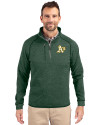 Athletics Cutter & Buck Mainsail Sweater-Knit Mens Big and Tall Half Zip Pullover Jacket Hunter Heather Front Thumbnail Image