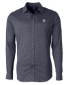 New York Yankees Cutter & Buck Versatech Geo Dobby Stretch Mens Big and Tall Long Sleeve Dress Shirt Liberty Navy Mannequin Thumbnail Image