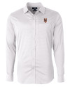 New York Mets Cutter & Buck Versatech Geo Dobby Stretch Mens Big and Tall Long Sleeve Dress Shirt White/Black Mannequin Thumbnail Image