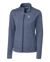 New York Yankees Cutter & Buck Shoreline Heathered Womens Full Zip Jacket Liberty Navy Heather Mannequin Thumbnail Image