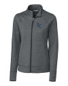 Kansas City Royals Cutter & Buck Shoreline Heathered Womens Full Zip Jacket Charcoal Heather Mannequin Thumbnail Image