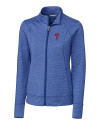 Philadelphia Phillies Cutter & Buck Shoreline Heathered Womens Full Zip Jacket Tour Blue Heather Mannequin Thumbnail Image
