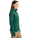 Athletics Cutter & Buck Traverse Stretch Eco Quarter Zip Womens Pullover Hunter Green Side Thumbnail Image