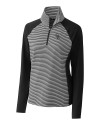 Colorado Rockies Cutter & Buck Forge Tonal Stripe Stretch Half Zip Womens Top Black Mannequin Thumbnail Image